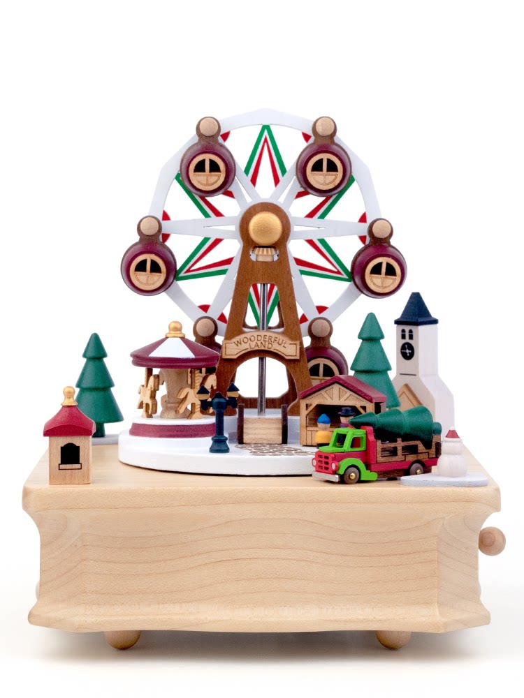 JEANCARD 뮤직 박스 나무 뮤직 박스 숲 나무 재미 관람차 소녀 소녀 크리스마스 생일 선물