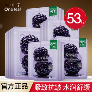 一叶子面膜黑莓胶原紧致抗皱补水保湿 提亮肤色舒缓修护女专柜正品