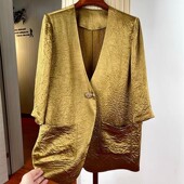 七分袖 高级感通勤宽松显瘦小西服 2025夏季 醋酸缎面西装 外套女薄款