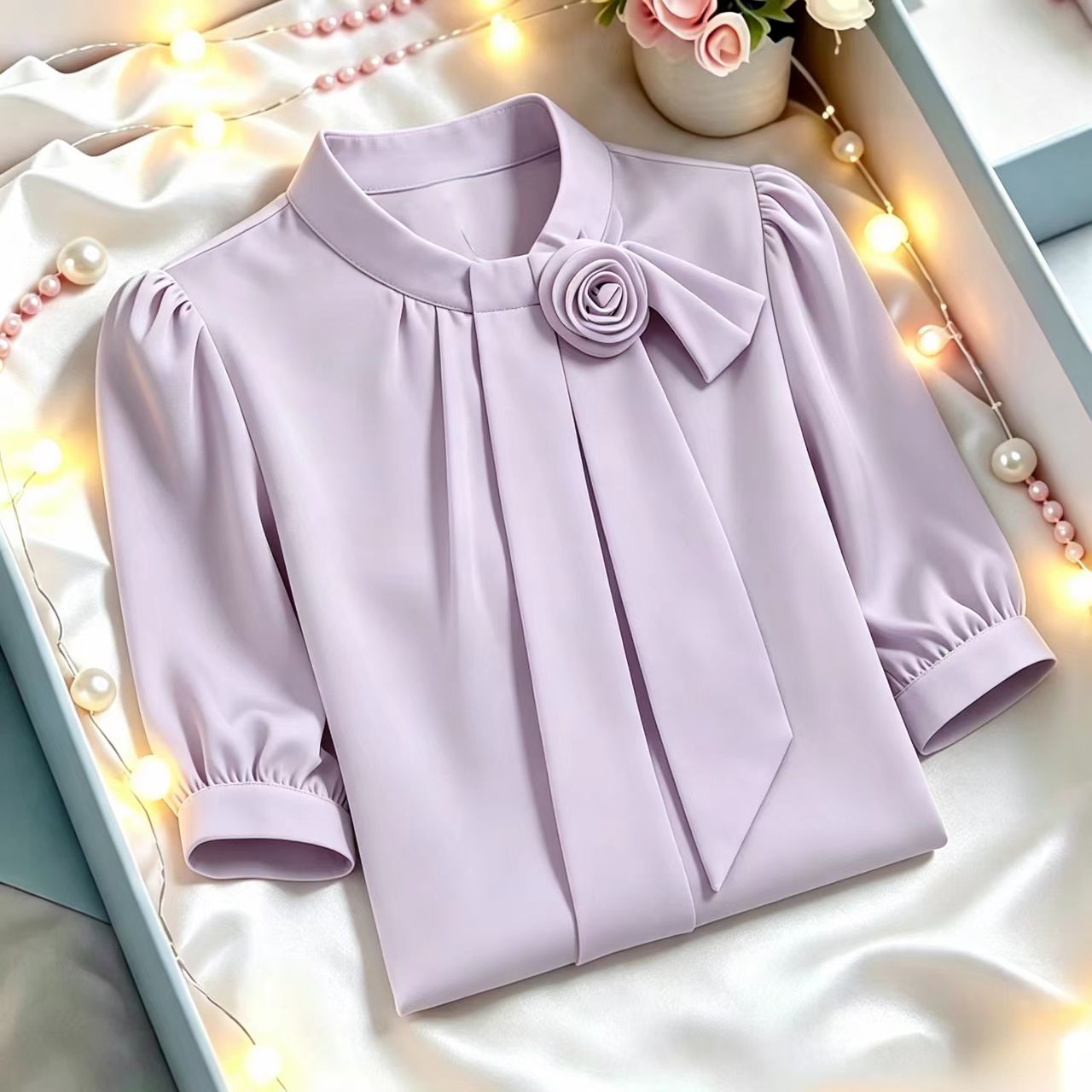 高级感小众法式衬衫女夏图片
