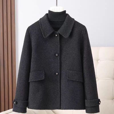 显瘦正肩高档羊毛呢外套女