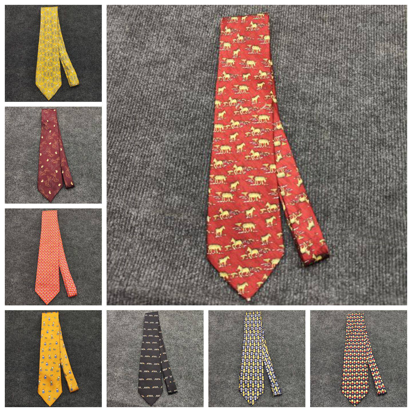 vintage复古动物图案男士领带真丝商务休闲搭配礼物收藏设M2