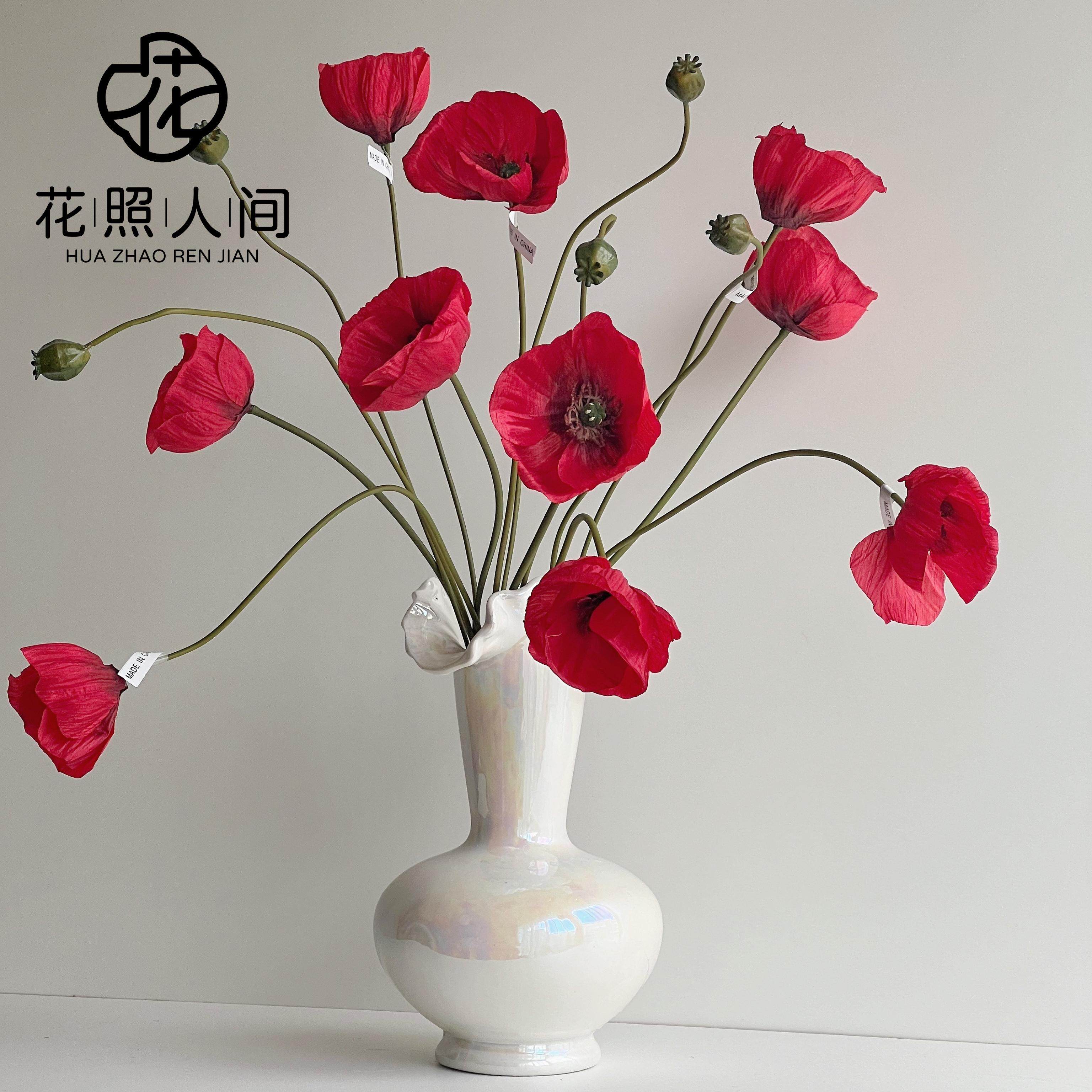 绢花室内虞美人不掉绒图片