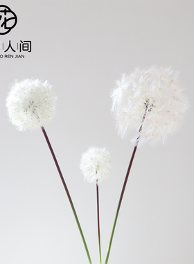 高品质白色蒲公英仿真花橱窗门店软装花艺自然系造景假花拍摄道具