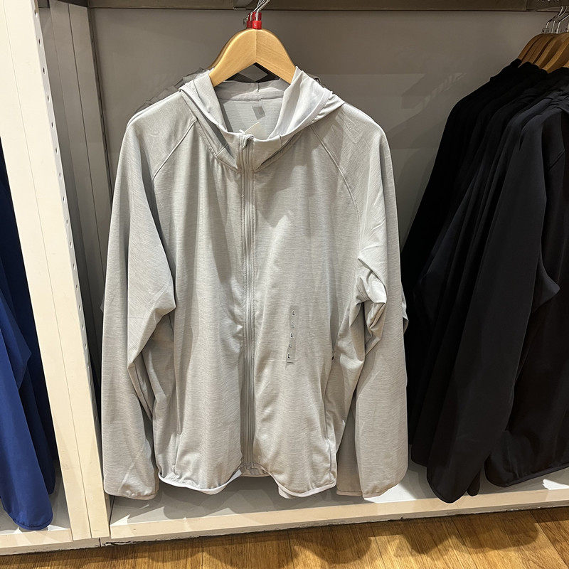 US 여름 UPF50+ 수분 흡수 및 자외선 차단 지퍼 후드 가디건 남성용 자외선 차단 재킷 456788