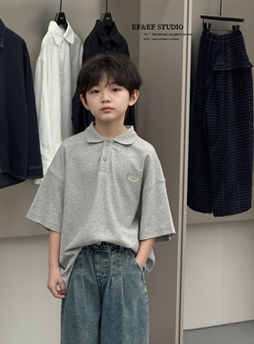 EF新元素春夏款儿童POLO衫短袖T恤男女童宽松休闲半袖上衣潮牌