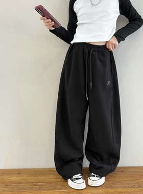 bora波拉2025新款儿童秋冬款男童中大童加绒卫裤女童直筒长裤9199