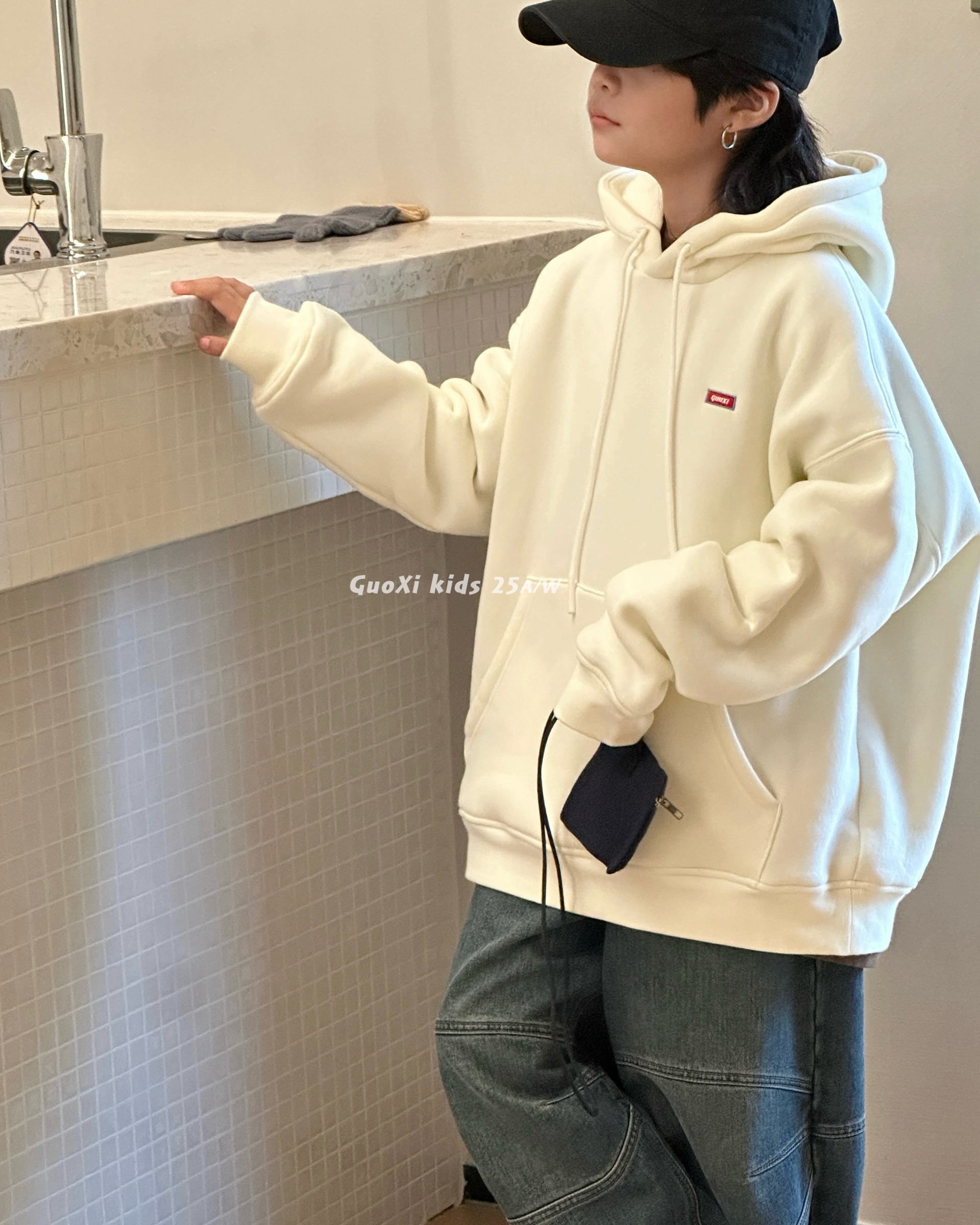 果皙2025新款儿童秋冬款男童中大童连帽卫衣女童休闲加绒加厚外套