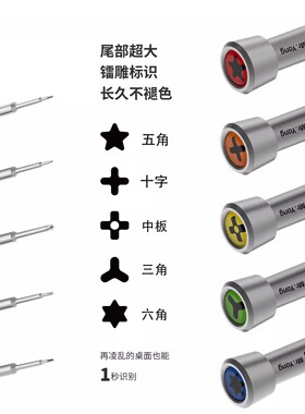 杨长顺推荐Mr Yang1号螺丝刀套装三角十字T5 17系列合金强磁批头