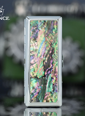 日本王子PRINCE贝壳纹纹理细烟14支烟盒小巧便携女士烟夹子保护盒