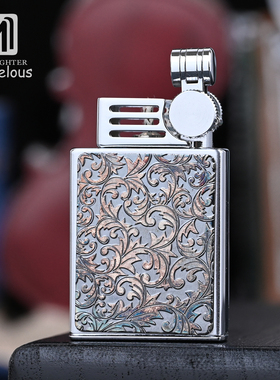 日本玛乐思marvelous原装进口煤油打火机双面熏灰唐草复古收藏男