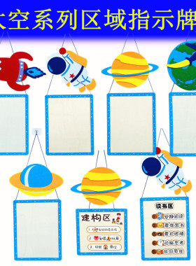 太空系列区域规格标识幼儿园环创