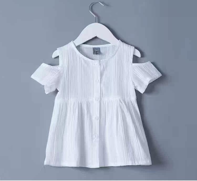 girl Female baby pure cotton Mid length version strapless Western style white Short sleeved shirt Baby unlined upper garment jacket summerin the Children/Baby/Family fitted , Shirt  category - from Buy2taobao.com to provide professional Taobao agent buy service