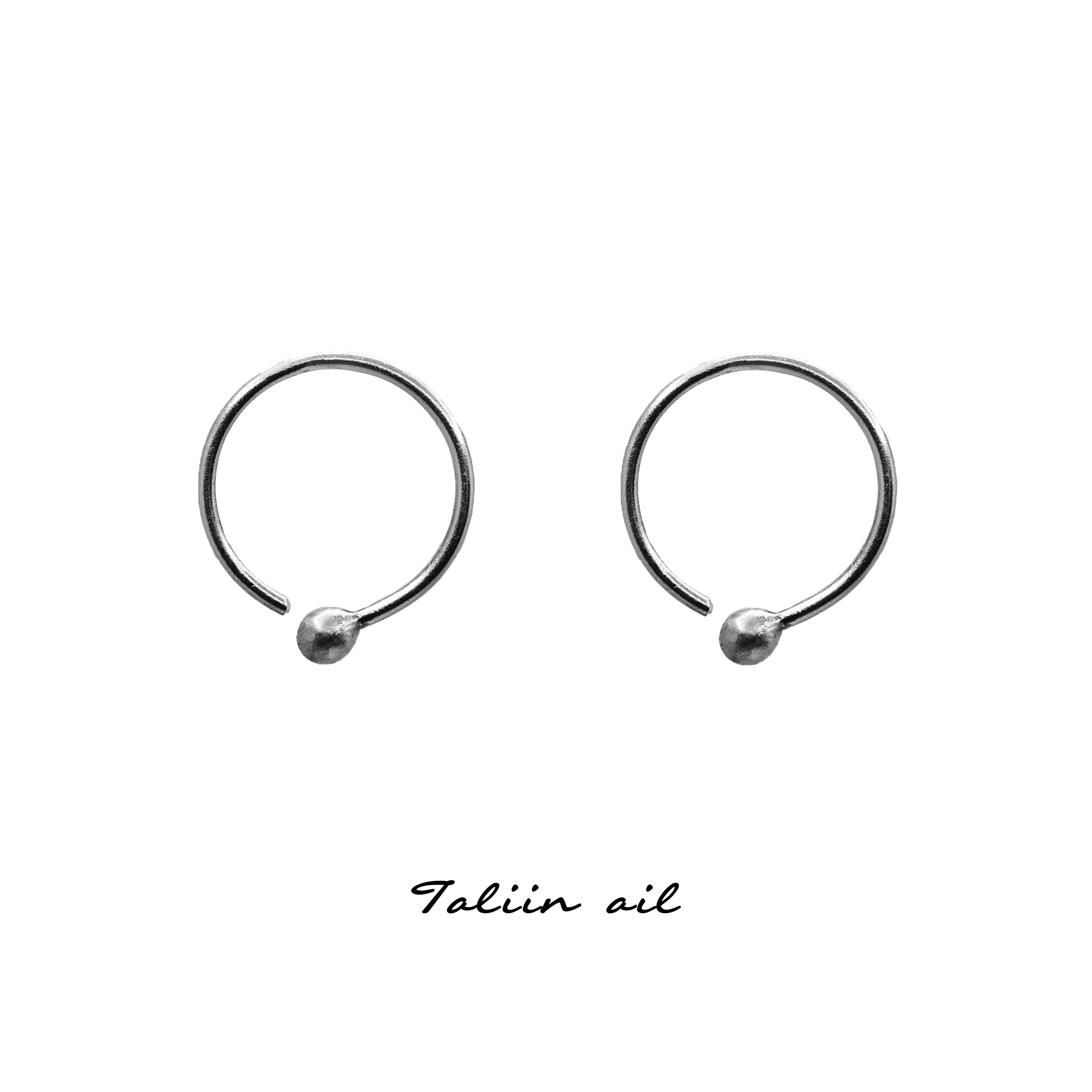 Taliin ail塔林艾力｜素圈银饰耳骨圈简约百搭999足银手工制作