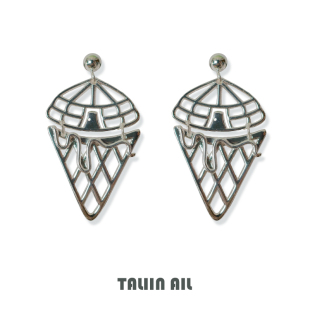 Taliinail塔林艾力冰淇淋蒙古包耳钉耳坠925银针