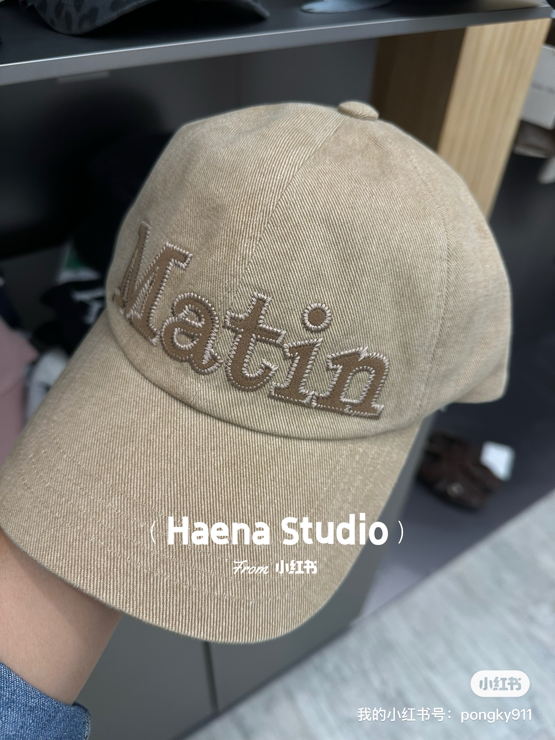 韩国直邮～matin kim刺绣帽子～围56深17檐7.5