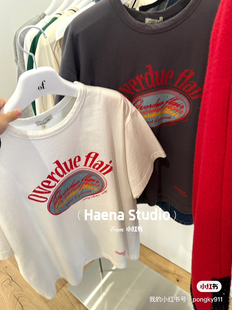 韩国直邮～潮牌overdue flair～半袖体恤～肩53胸58长66