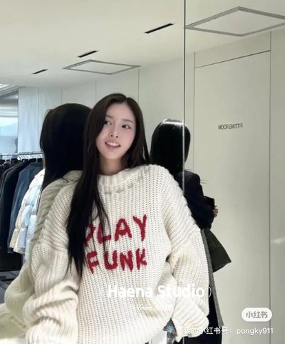 韩国直邮～潮牌instantfunk新款毛衣～长71.7肩65.4胸65.4袖55.8