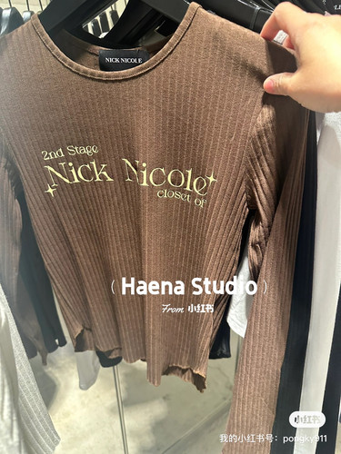 韩国直邮～nick nicole～打底～长袖～长53肩38胸34.5～