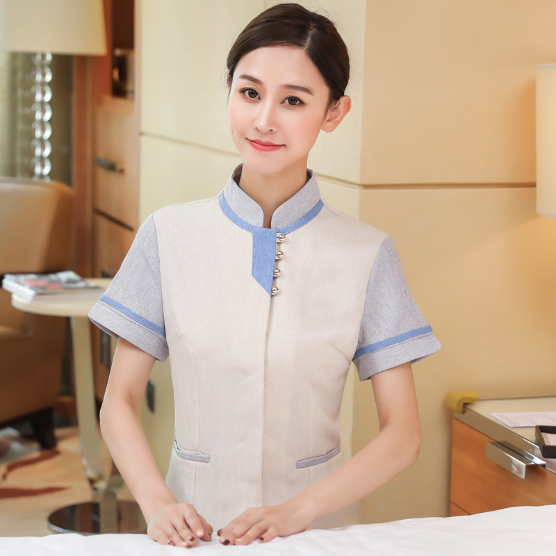 保洁服短袖夏装女酒店宾馆客房清洁员工作服物业楼层医院PA制服新