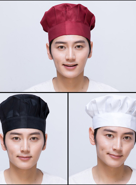 纯棉厨师帽子男工作帽食品工厂女