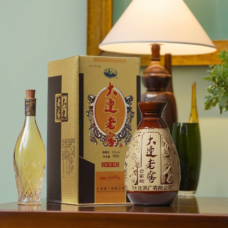 大连特产大连酒厂辽海牌大连老窖合家欢52度浓香型纯粮酿制500ml