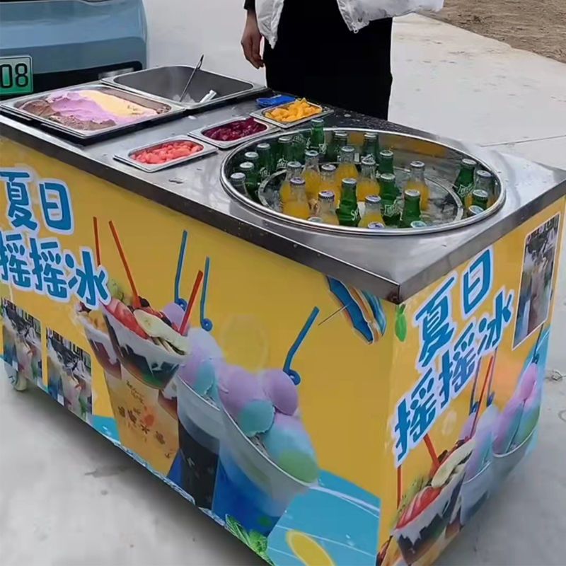 网红泰国曼谷摇摇冰水果可乐冰沙机夏日摇摇冰汽水移动摆摊设备