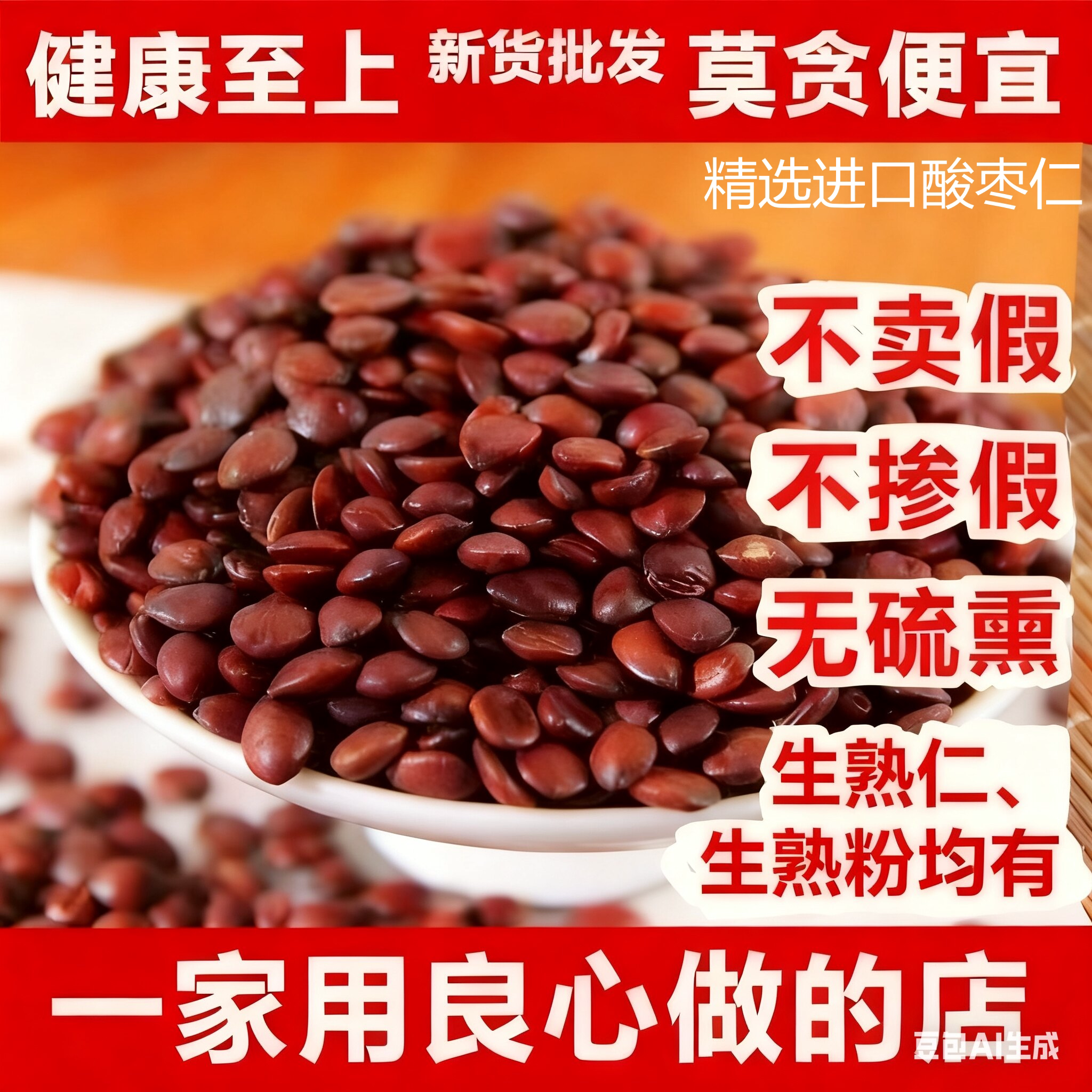 进口酸枣仁正品旗舰店正宗中药材可磨粉野生搭百合茯苓炒熟枣仁茶