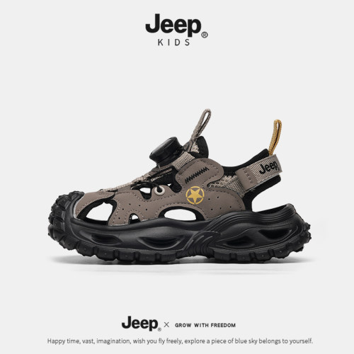 jeep儿童运动凉鞋旋钮扣轻便透气