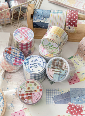 糖诗拼布花园硫酸纸胶带碎布纹浪漫碎花纹理小清新DIY装饰素材