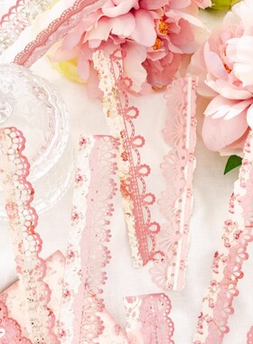 陌墨雨染终章贴纸镂空蕾丝花边框碎花纹信件长条DIY拼贴素材装饰