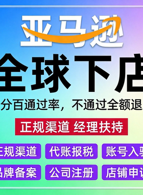 0基础代入驻亚马逊全球开店一对一指导下店及注册申请营业执照