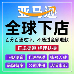 0基础代入驻亚马逊全球开店一对一指导下店及注册申请营业执照