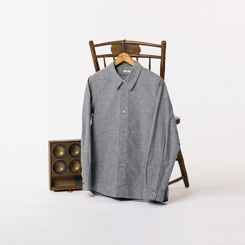 TACITURNLI GREY FR SHIRT 棉丝法式衬衣