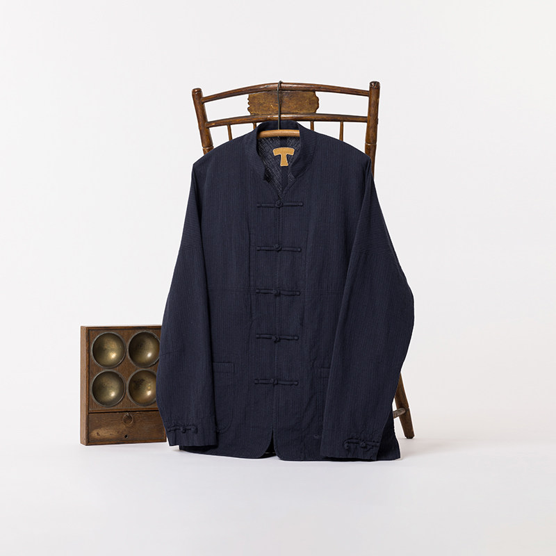 TACITURNLI STRIPE JOHNSTON SHIRT 庄士敦立领衬衣