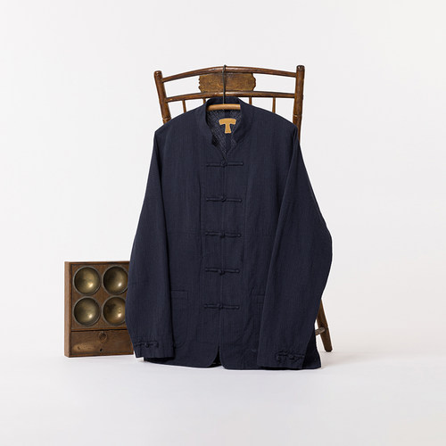 TACITURNLI STRIPE JOHNSTON SHIRT 庄士敦立领衬衣