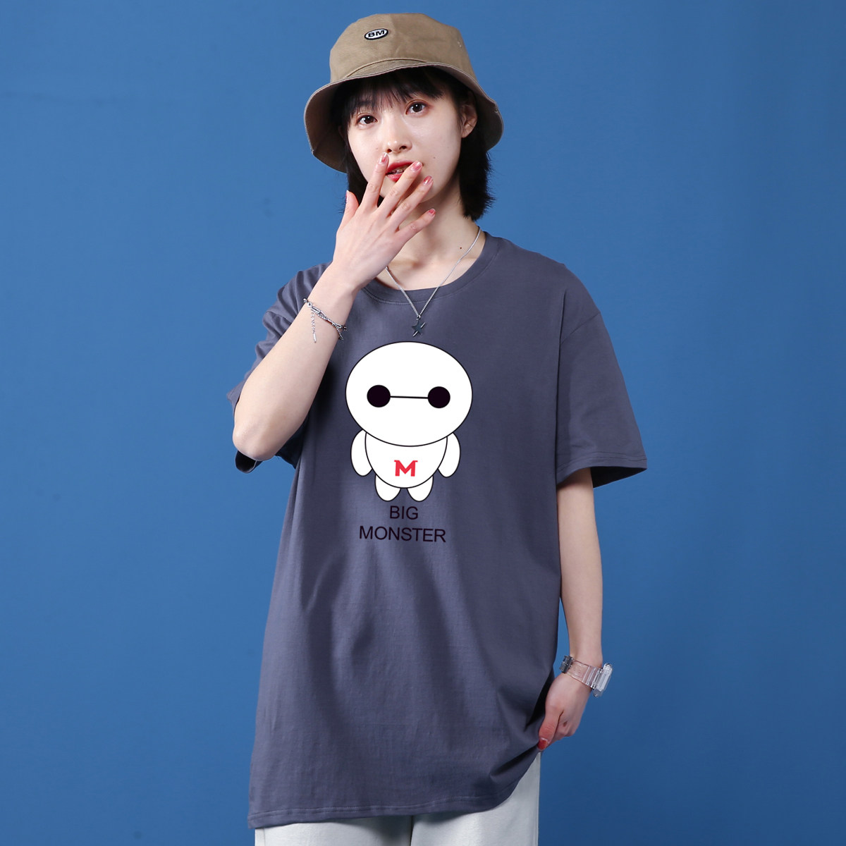 短袖T恤男港风夏季潮牌ins2021新款大码宽松百搭日系半袖上衣，男装T恤，星座414A-2（原B215-2）