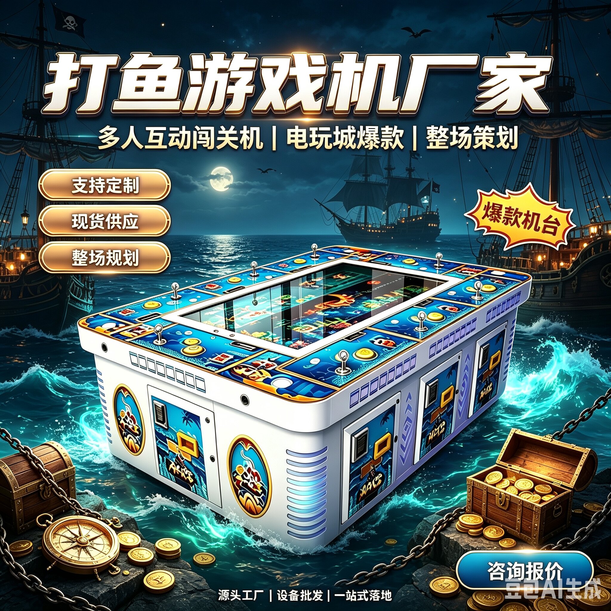 大型打鱼游戏机捕鱼达人海洋之星千炮打鱼机室内成人投币游艺机