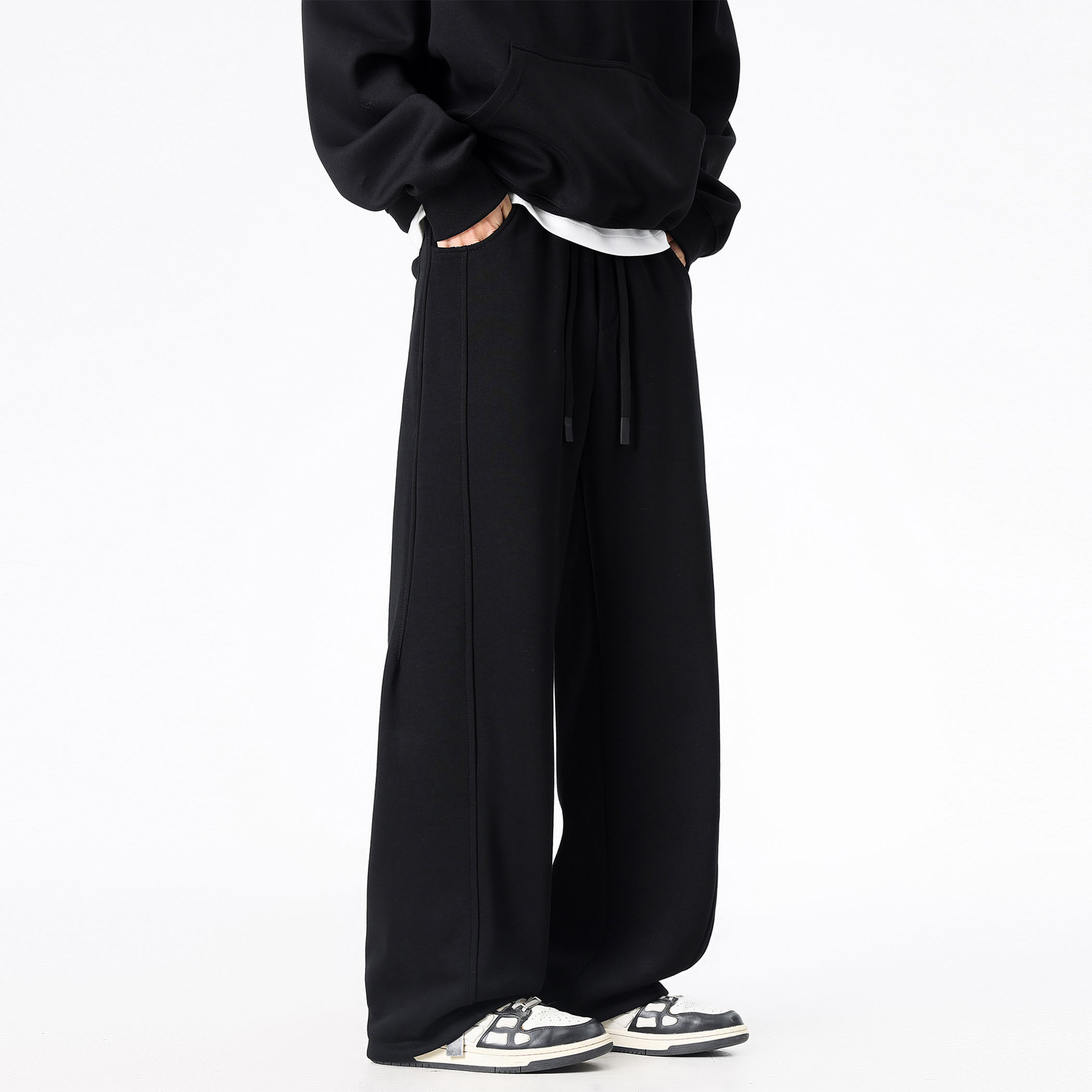 ZMGEEN加绒卫裤男冬季美式潮牌宽松直筒裤子垂感百搭运动休闲长裤,男装,休闲裤,淘宝优惠券,粉丝福利购,淘宝优惠卷