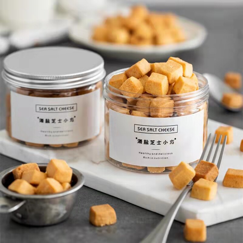 安佳海盐卡夫芝士小方125g糕点小吃办公休闲零食下午茶点心罐装