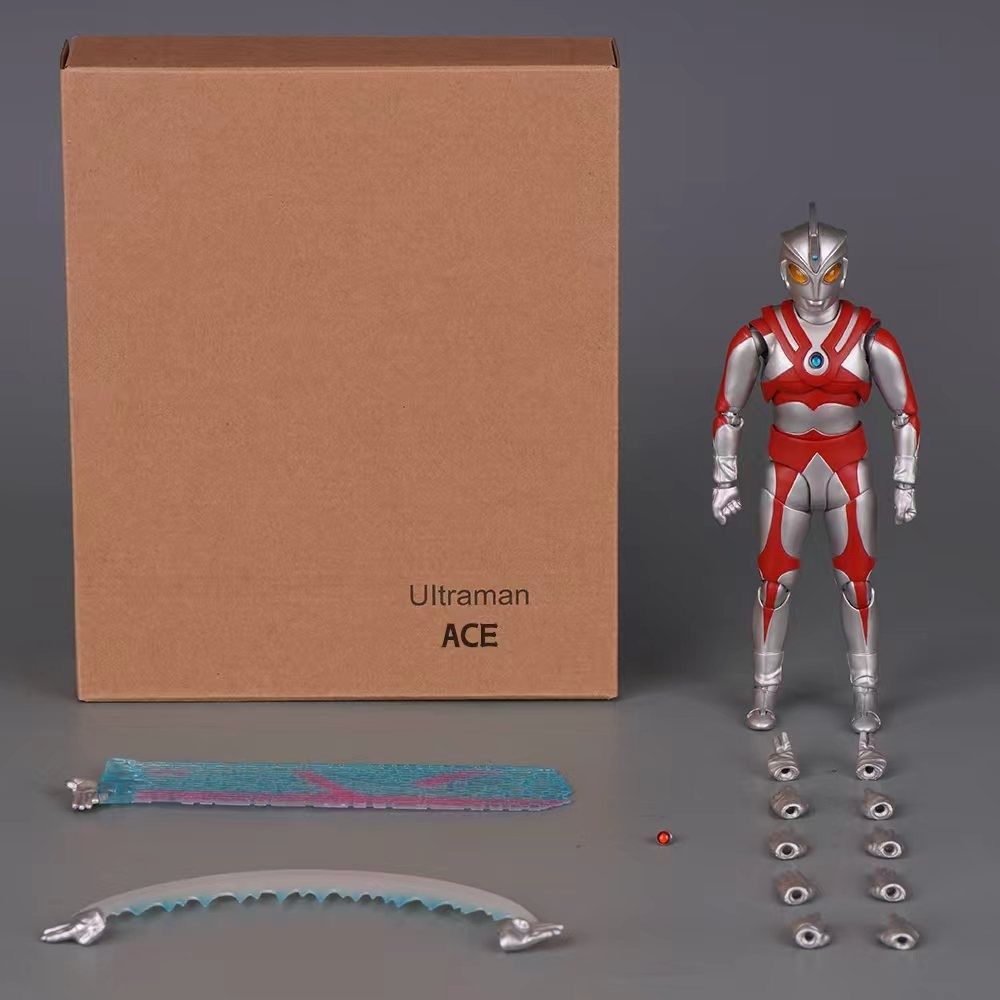 泰罗同厂优质版牛皮纸盒 昭和奥特光线之王 艾斯Ace 可动手办模型