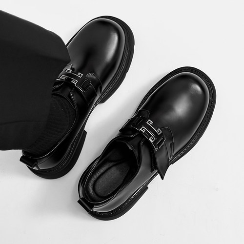 皮鞋高级感商务休闲鞋厚底德比鞋