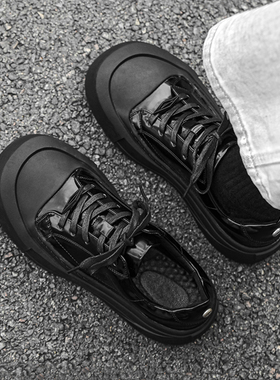 鞋子男鞋冬季百搭休闲运动鞋情侣厚底小众潮鞋黑色高级感美式板鞋