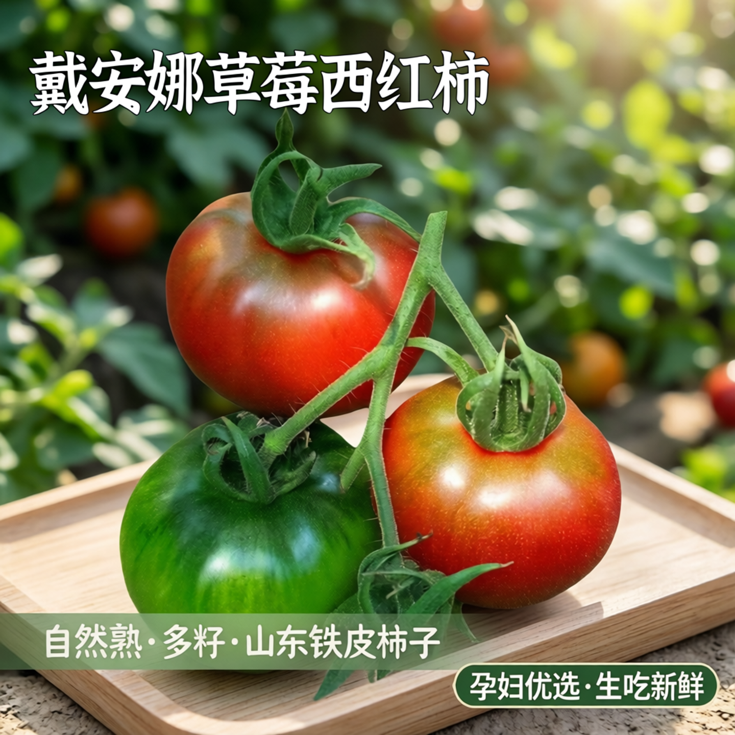 戴安娜草莓西红柿自然熟多籽山东铁皮柿子生吃孕妇新鲜水果番茄SF