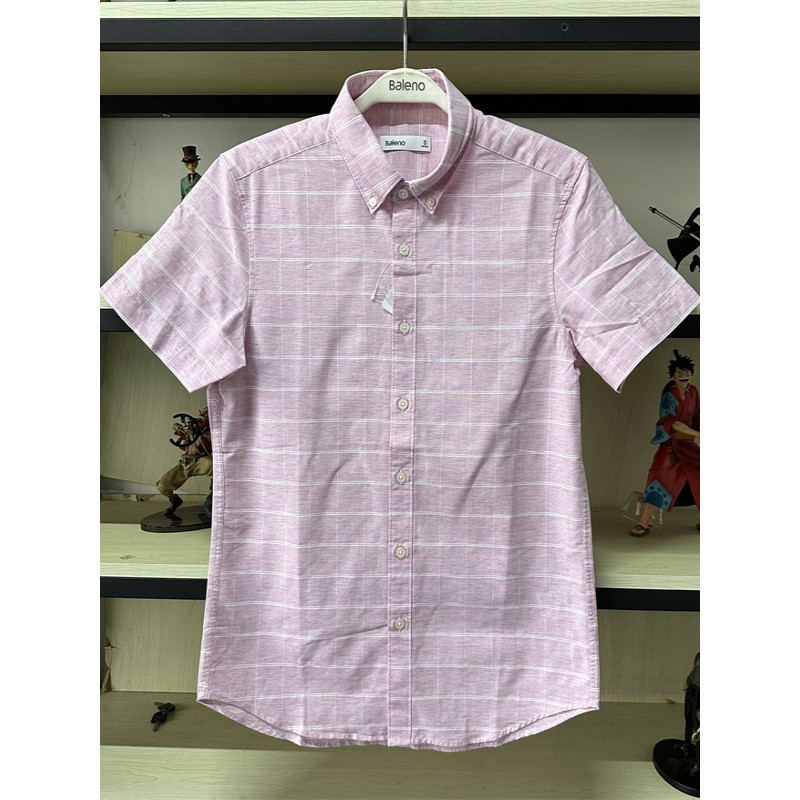 班尼路夏季新品男装 青年时尚棉麻休闲衬衫格子短袖衬衣88904013