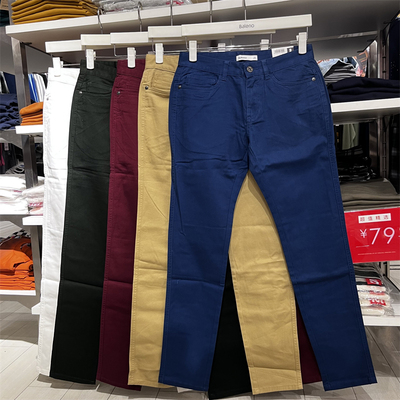 Baleno班尼路修身小脚休闲长裤男低腰韩版修身微弹休闲裤88842020