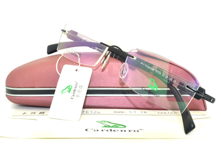 眼镜架无框卡丹路纯钛女款近视镜