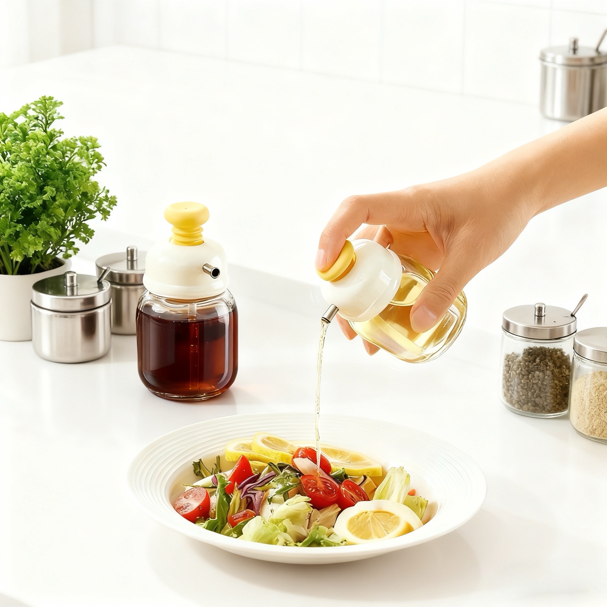 家用厨房多功能按压控油瓶
