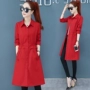 Áo gió nữ dài phần xuân hè 2019 áo mới thời trang phần mỏng nữ nhỏ màu đỏ phổ biến áo khoác mùa thu - Trench Coat áo măng tô nữ dáng dài