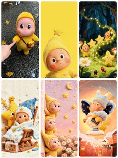 【80张】毛茸茸星星人手机壁纸高清屏保苹果安卓可爱治愈潮玩图片